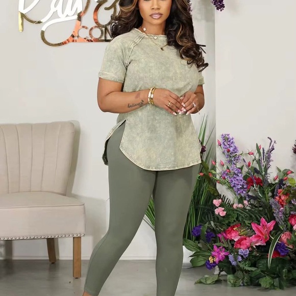 Pants - Olive Green Women's Leggings set bundle deal